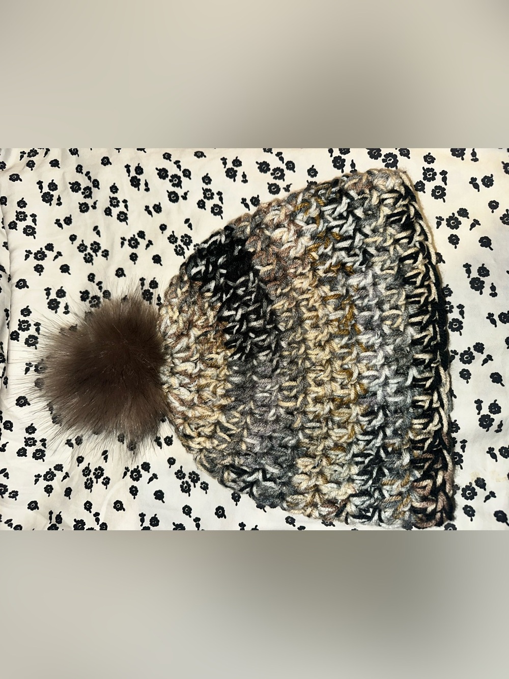 Hand Crocheted Pom-Pom Hat - Picture 2 of 5